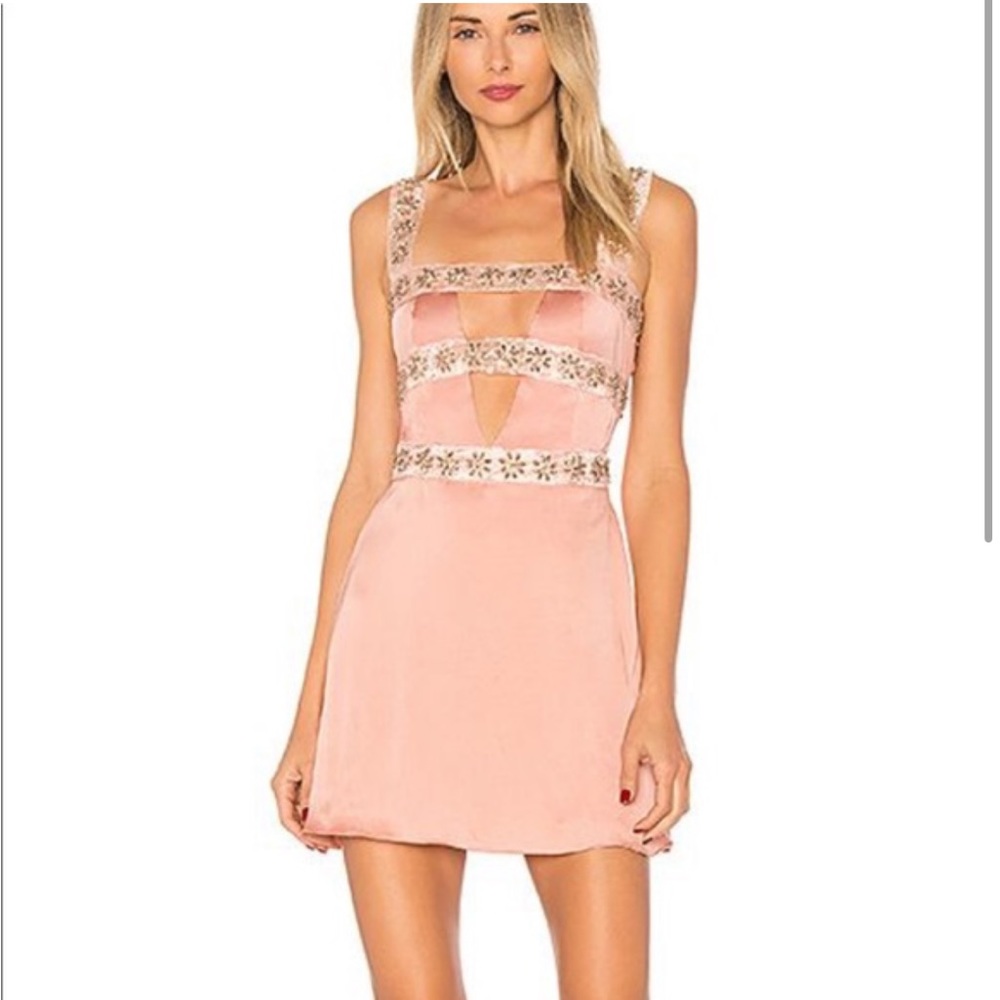 For Love and Lemons Opal Beaded Mini Dress